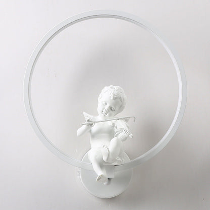 Contemporary Creative Round Plastic LED Wall Sconce Lamp