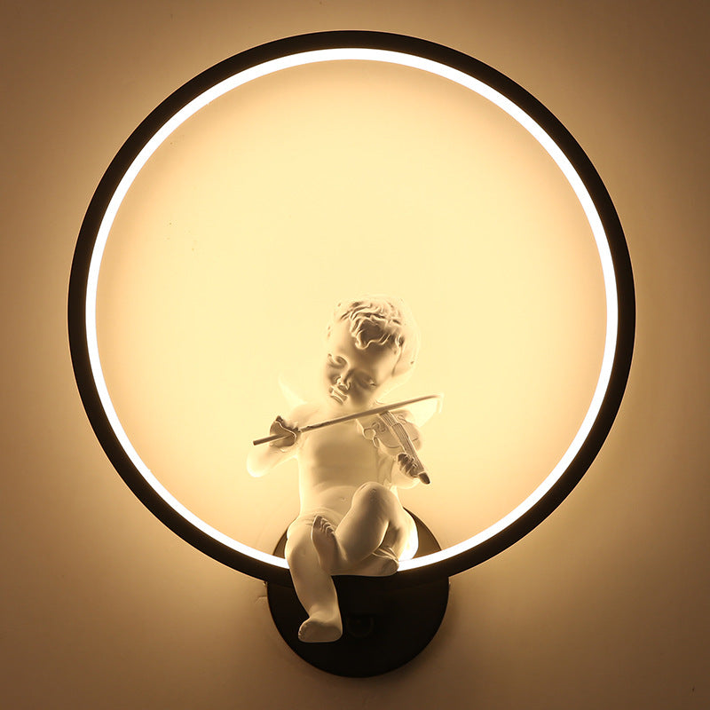 Contemporary Creative Round Plastic LED Wall Sconce Lamp