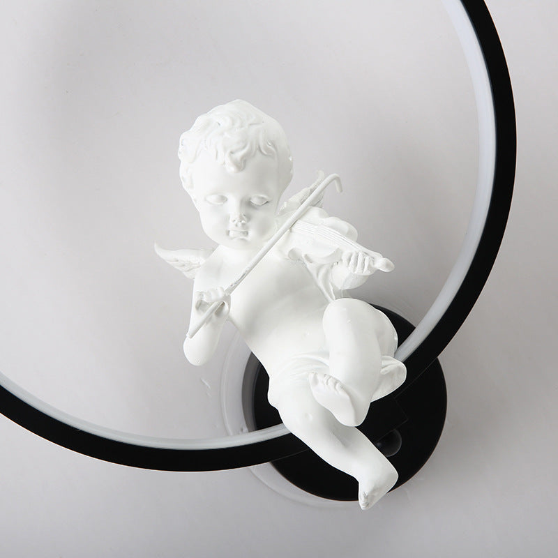 Contemporary Creative Round Plastic LED Wall Sconce Lamp