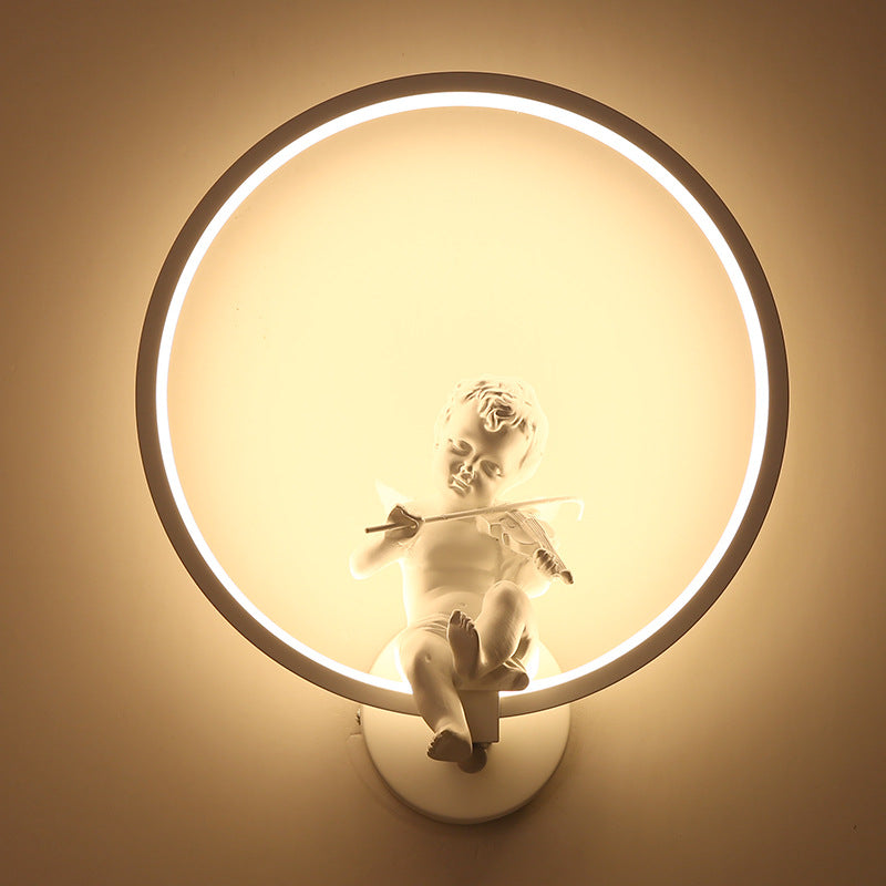 Contemporary Creative Round Plastic LED Wall Sconce Lamp