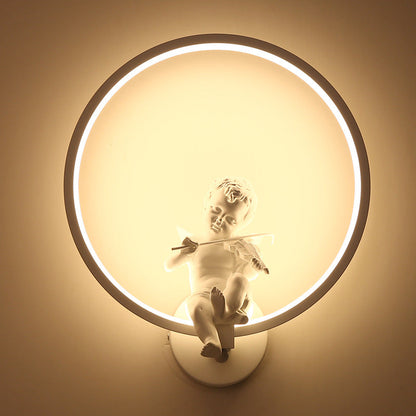 Contemporary Creative Round Plastic LED Wall Sconce Lamp