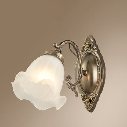 European Drum Glass Copper 1-Light Wall Sconce Lamp