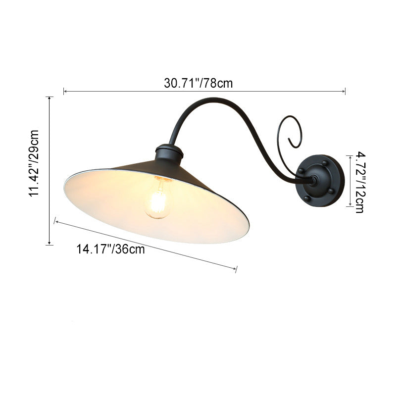 Traditional Rustic Cone Iron 1-Light Wall Sconce Lamp