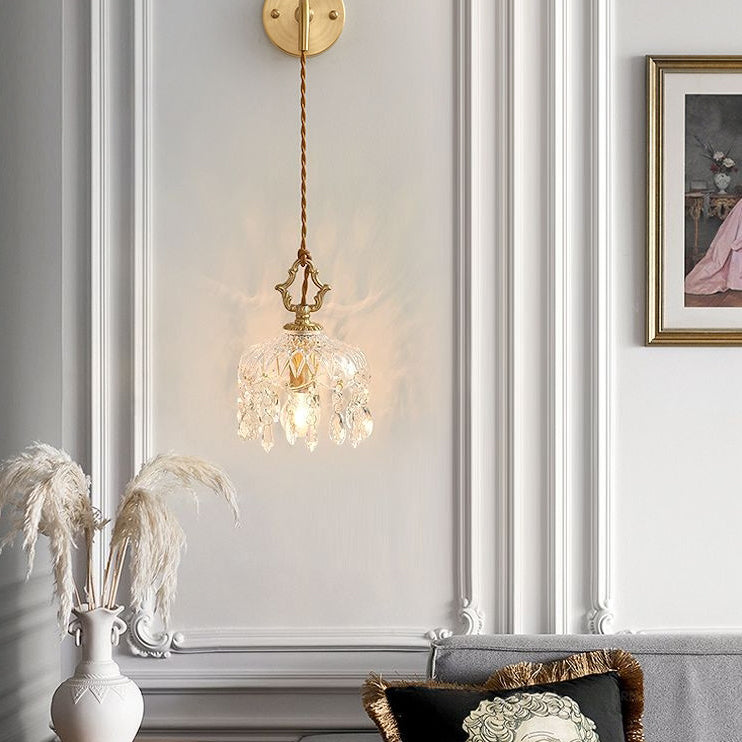 Nordic Teardrop Iron Glass 1-Light Wall Sconce Lamp