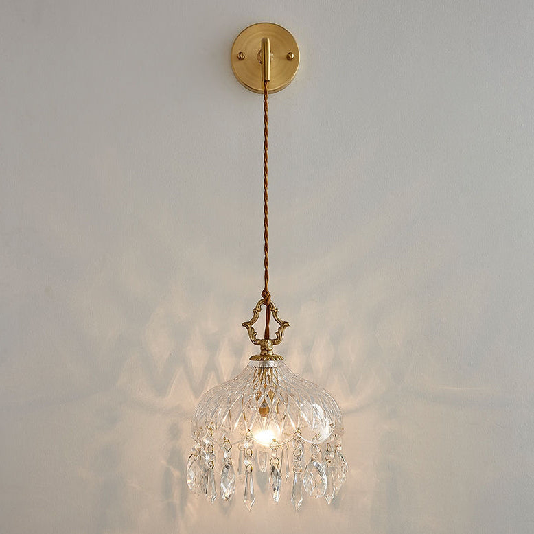 Nordic Teardrop Iron Glass 1-Light Wall Sconce Lamp