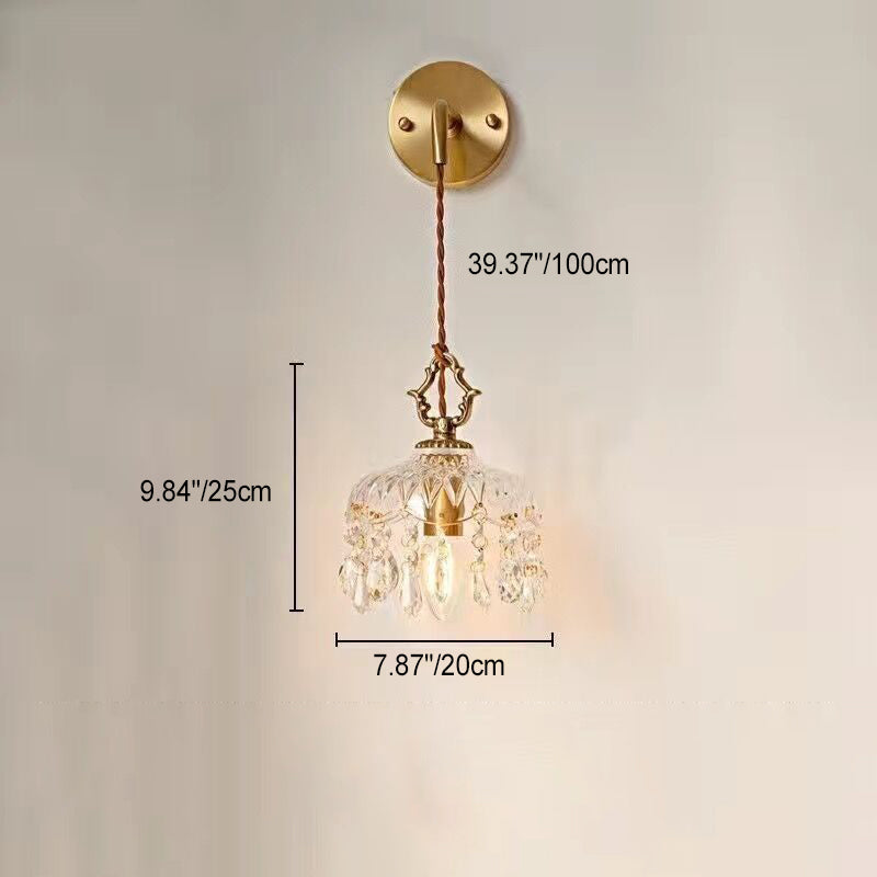 Nordic Teardrop Iron Glass 1-Light Wall Sconce Lamp