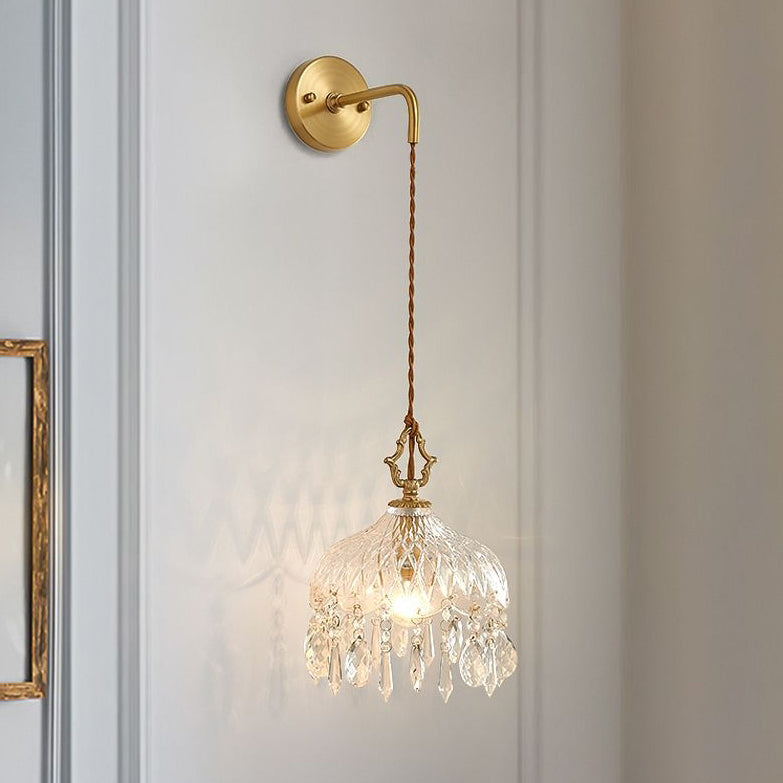 Nordic Teardrop Iron Glass 1-Light Wall Sconce Lamp