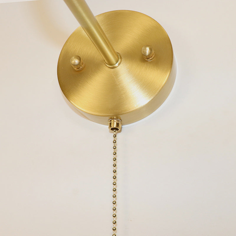 Nordic Drum Copper Fabric 1-Light Wall Sconce Lamp