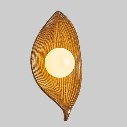 Nordic Leaf Resin Plastic 1-Light Wall Sconce Lamp