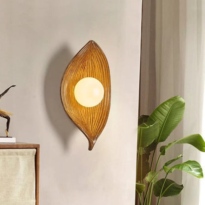 Nordic Leaf Resin Plastic 1-Light Wall Sconce Lamp