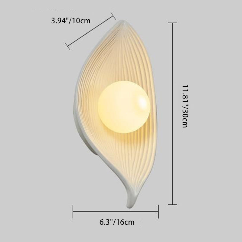 Nordic Leaf Resin Plastic 1-Light Wall Sconce Lamp