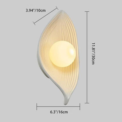 Nordic Leaf Resin Plastic 1-Light Wall Sconce Lamp