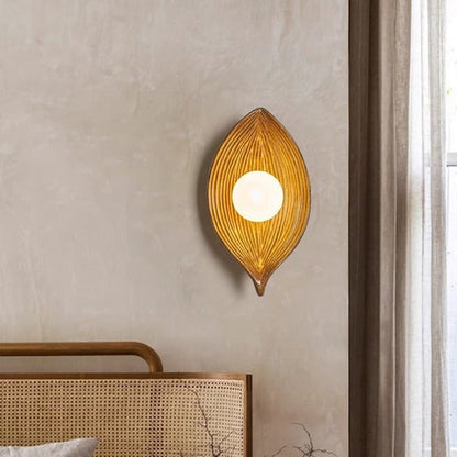 Nordic Leaf Resin Plastic 1-Light Wall Sconce Lamp