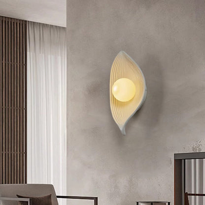 Nordic Leaf Resin Plastic 1-Light Wall Sconce Lamp