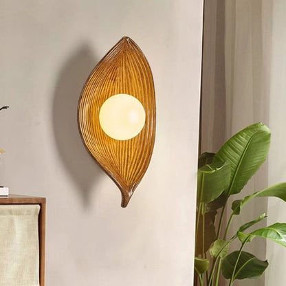 Nordic Leaf Resin Plastic 1-Light Wall Sconce Lamp