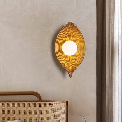 Nordic Leaf Resin Plastic 1-Light Wall Sconce Lamp