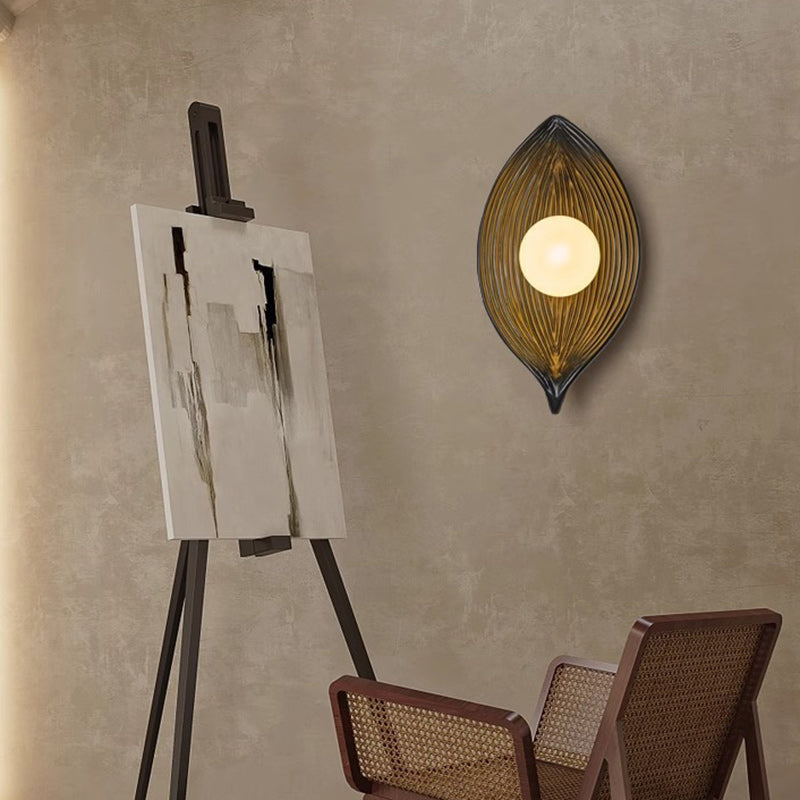 Nordic Leaf Resin Plastic 1-Light Wall Sconce Lamp