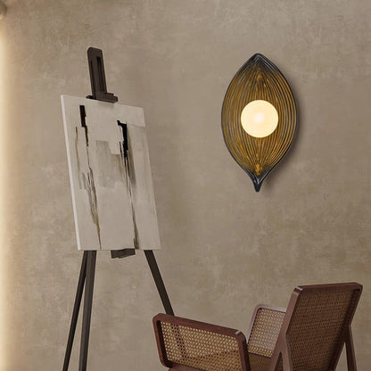 Nordic Leaf Resin Plastic 1-Light Wall Sconce Lamp