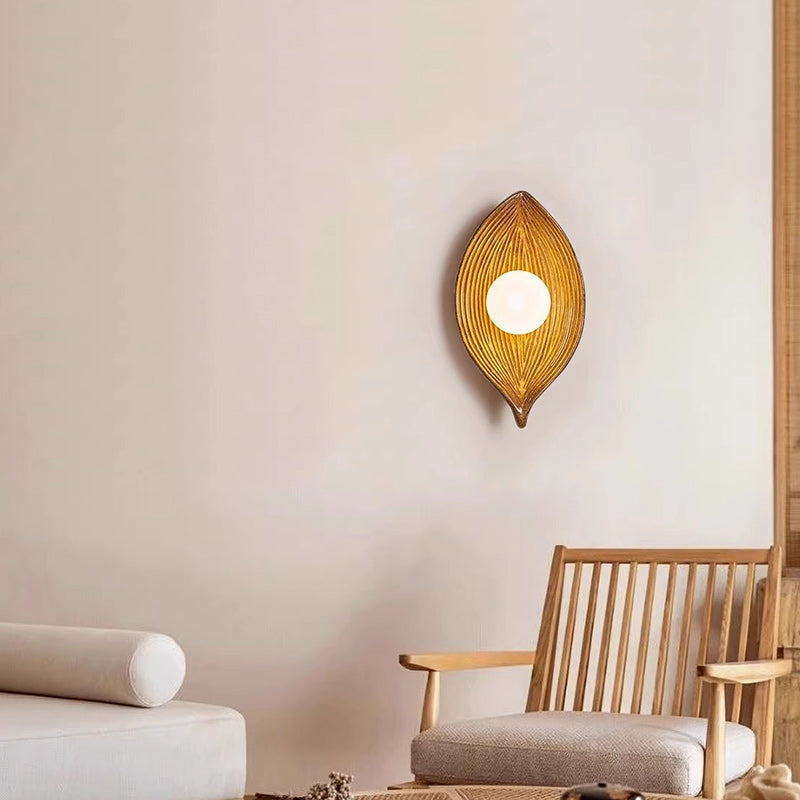 Nordic Leaf Resin Plastic 1-Light Wall Sconce Lamp