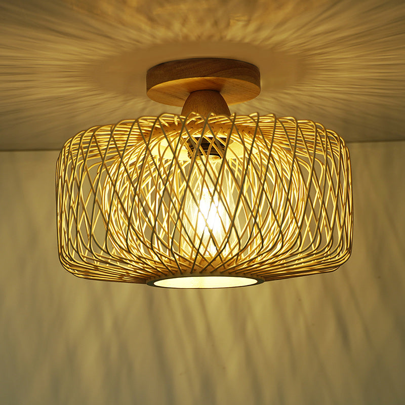 Traditional Rattan Ceiling Light