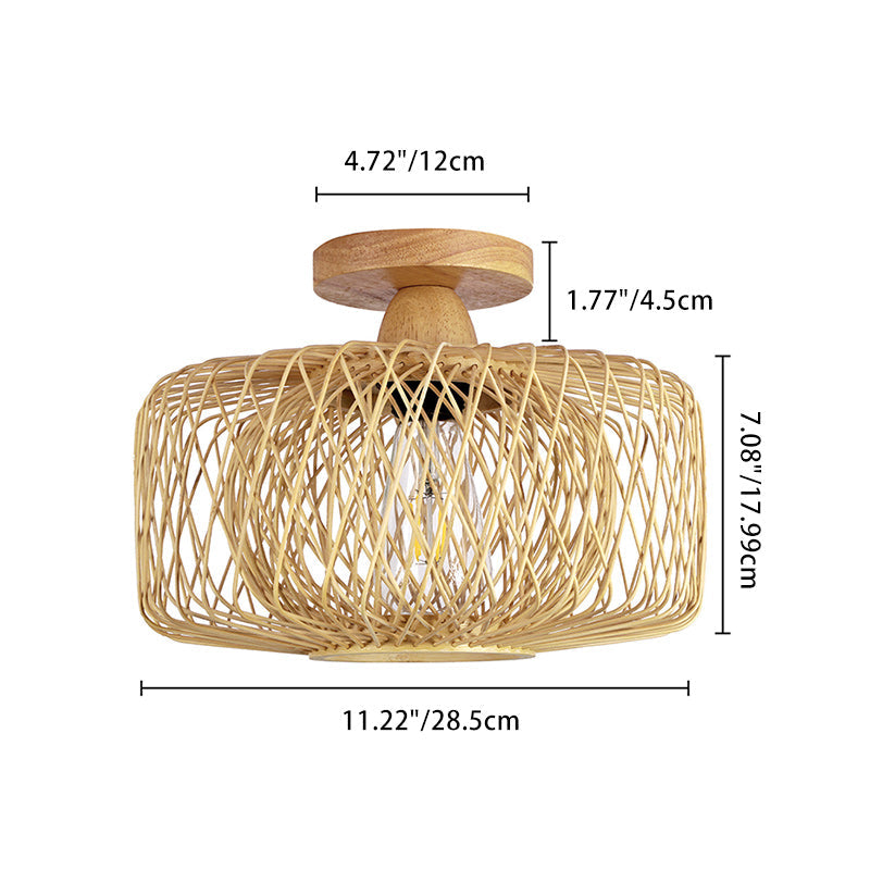 Traditional Rattan Ceiling Light