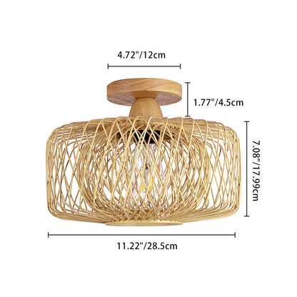 Traditional Rattan Ceiling Light