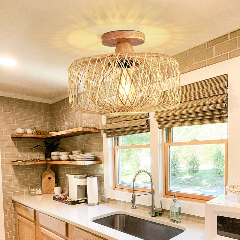 Traditional Rattan Ceiling Light