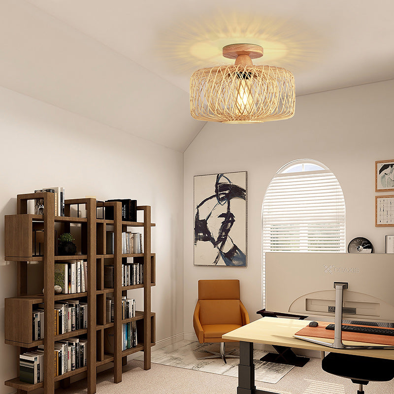 Traditional Rattan Ceiling Light