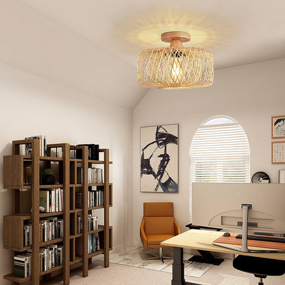 Traditional Rattan Ceiling Light