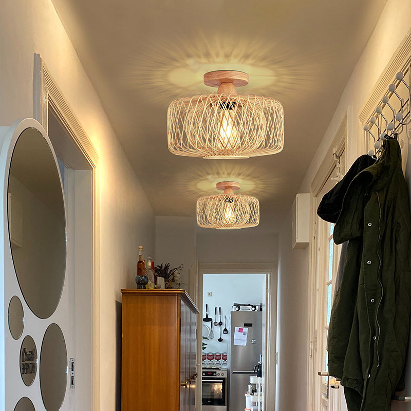 Traditional Rattan Ceiling Light