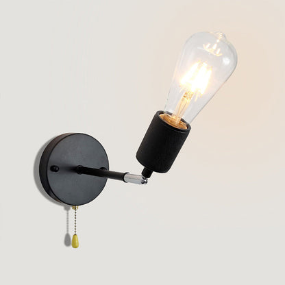 Traditional Rustic Column Iron 1-Light Wall Sconce Lamp