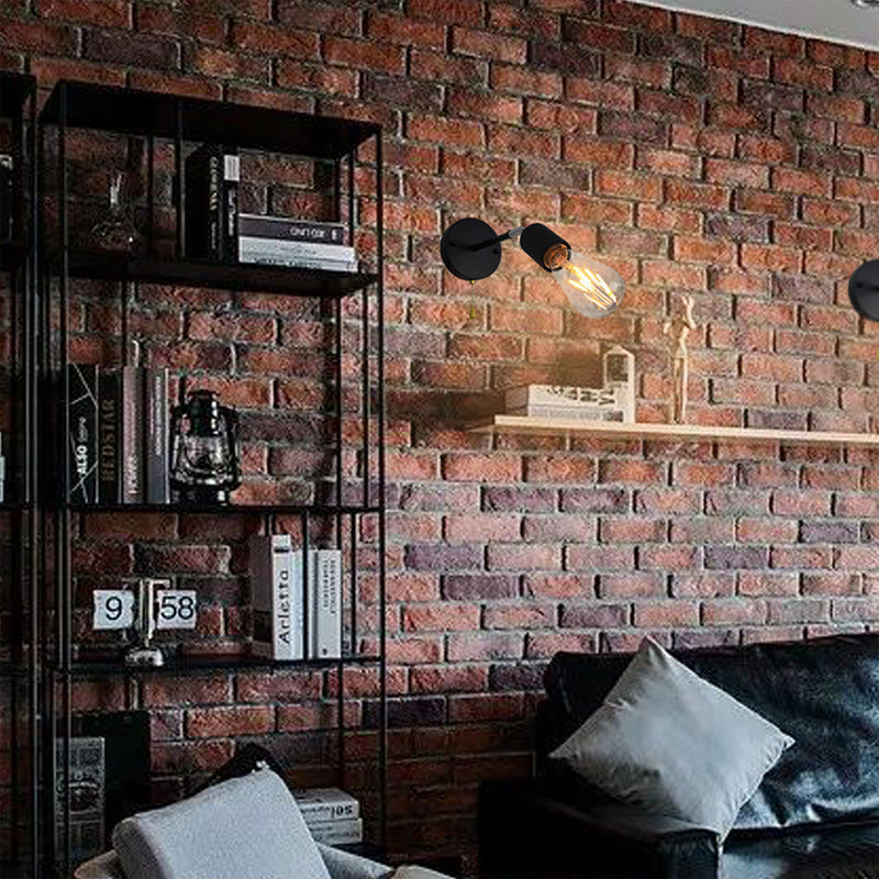 Traditional Rustic Column Iron 1-Light Wall Sconce Lamp
