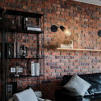 Traditional Rustic Column Iron 1-Light Wall Sconce Lamp