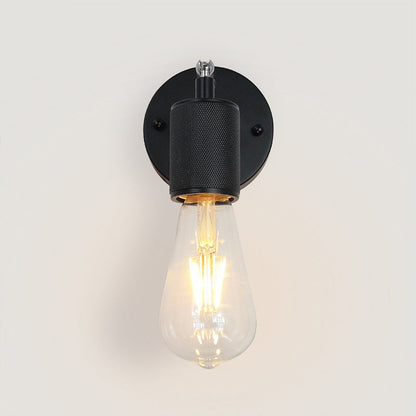 Traditional Rustic Column Iron 1-Light Wall Sconce Lamp