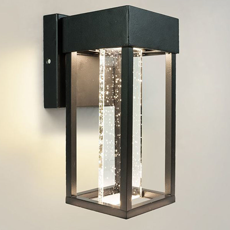 Minimalist Rectangular Aluminum Glass LED Wall Sconce Lamp