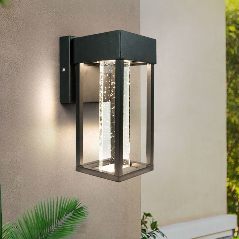 Minimalist Rectangular Aluminum Glass LED Wall Sconce Lamp