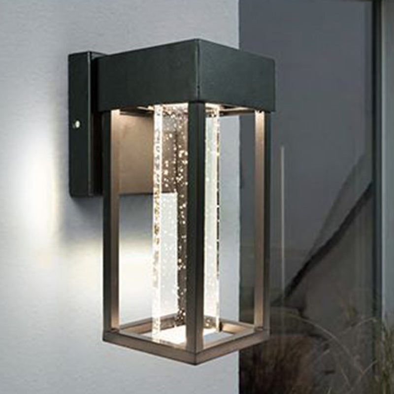 Minimalist Rectangular Aluminum Glass LED Wall Sconce Lamp