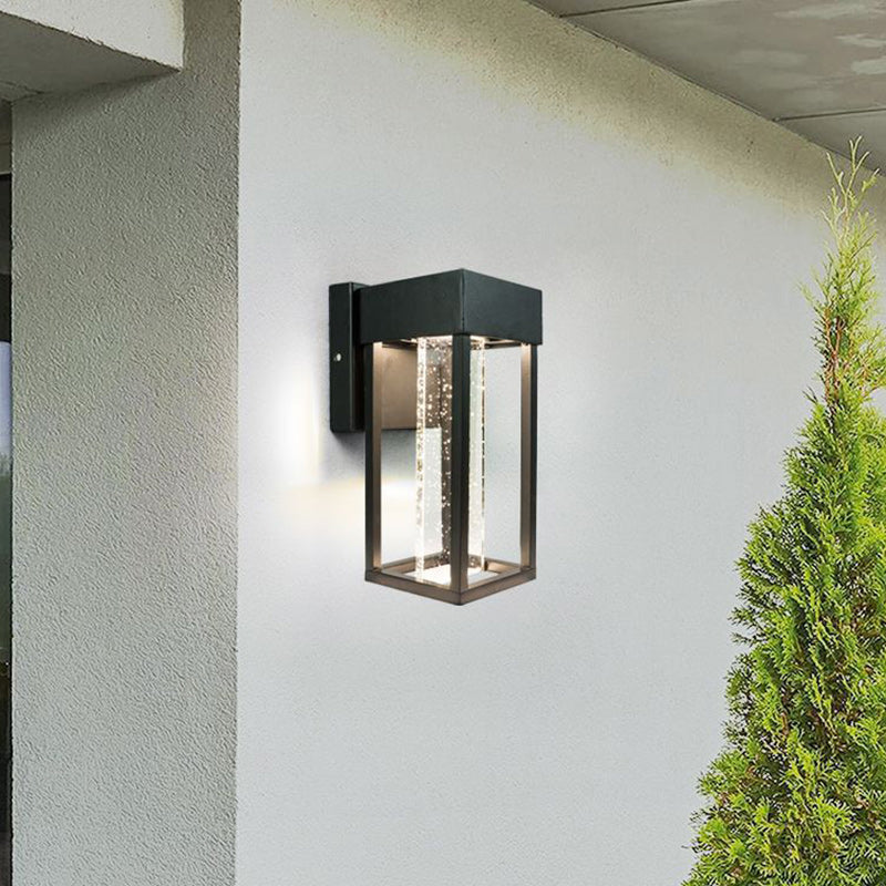 Minimalist Rectangular Aluminum Glass LED Wall Sconce Lamp
