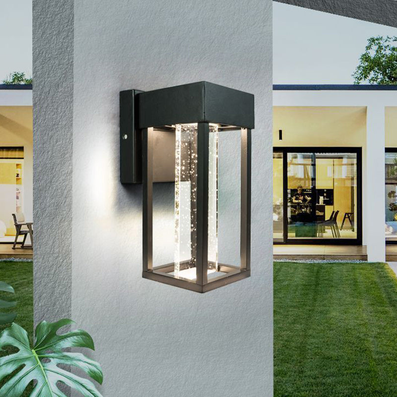 Minimalist Rectangular Aluminum Glass LED Wall Sconce Lamp