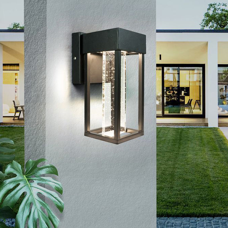 Minimalist Rectangular Aluminum Glass LED Wall Sconce Lamp