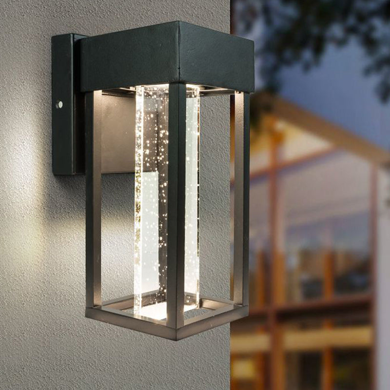 Minimalist Rectangular Aluminum Glass LED Wall Sconce Lamp