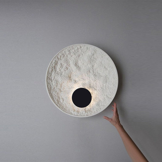 Modern Minimalist Round Iron Resin LED Wall Sconce Lamp