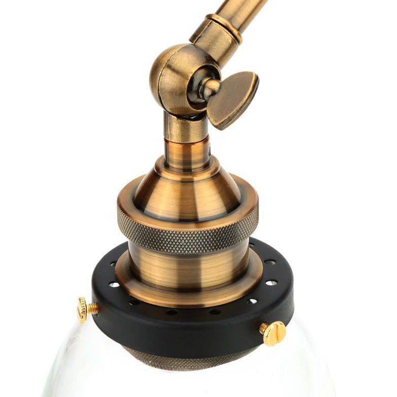 Simplicity Dome Iron Glass 1-Light Wall Sconce Lamp