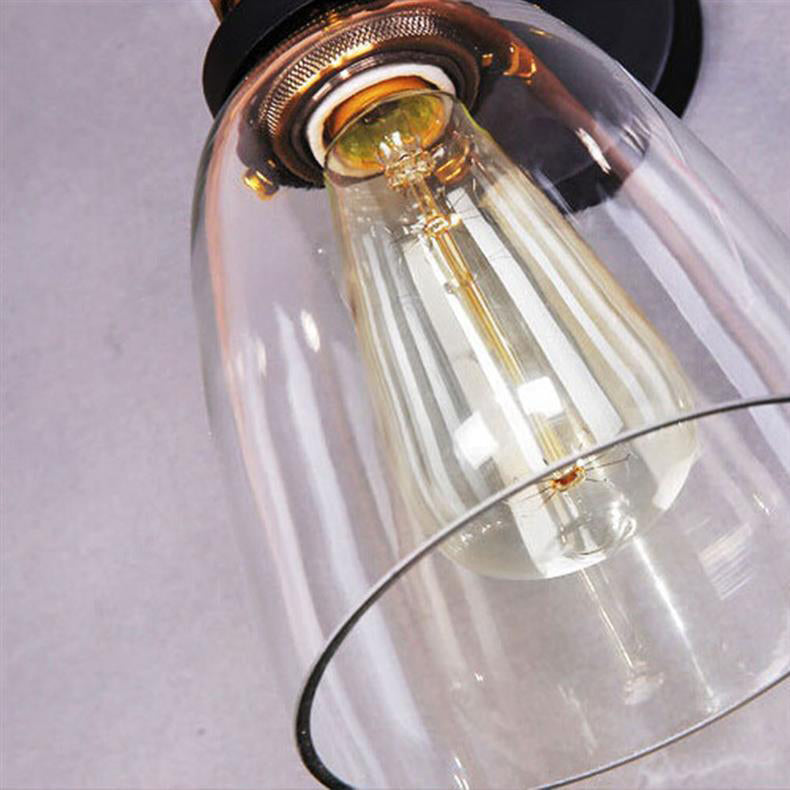 Simplicity Dome Iron Glass 1-Light Wall Sconce Lamp