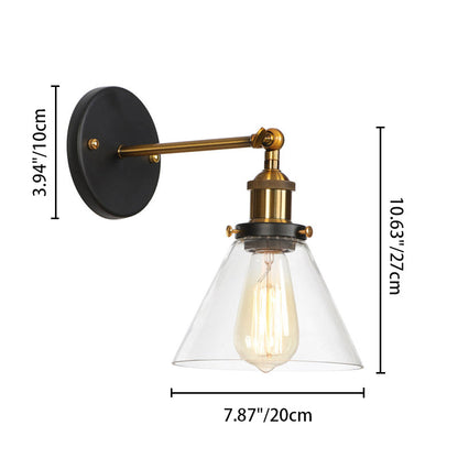 Simplicity Dome Iron Glass 1-Light Wall Sconce Lamp