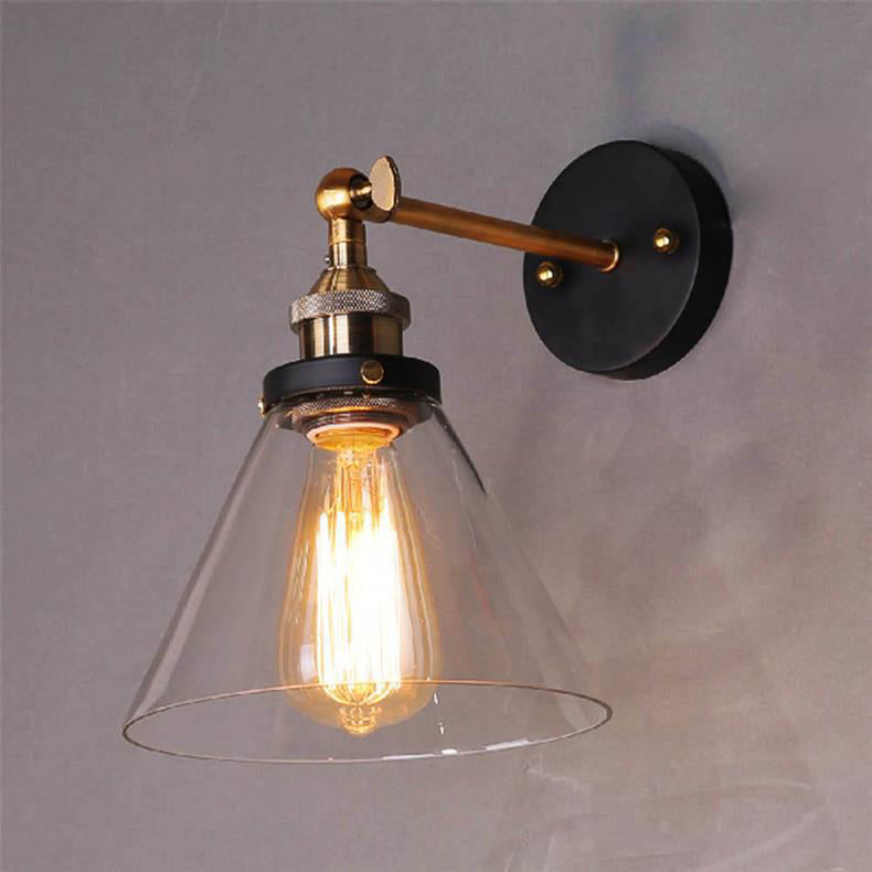 Simplicity Dome Iron Glass 1-Light Wall Sconce Lamp
