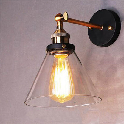 Simplicity Dome Iron Glass 1-Light Wall Sconce Lamp