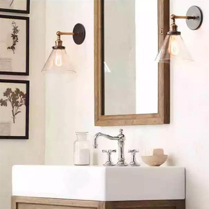 Simplicity Dome Iron Glass 1-Light Wall Sconce Lamp
