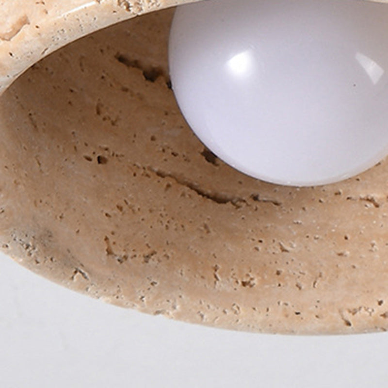 Traditional Stone Wood Ceiling Light
