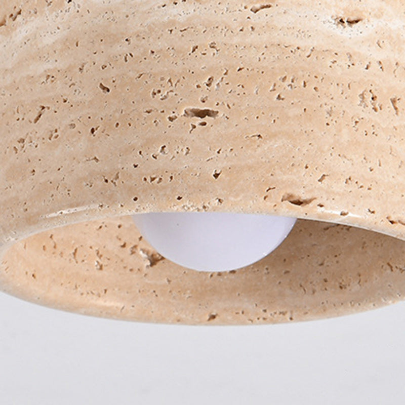 Traditional Stone Wood Ceiling Light